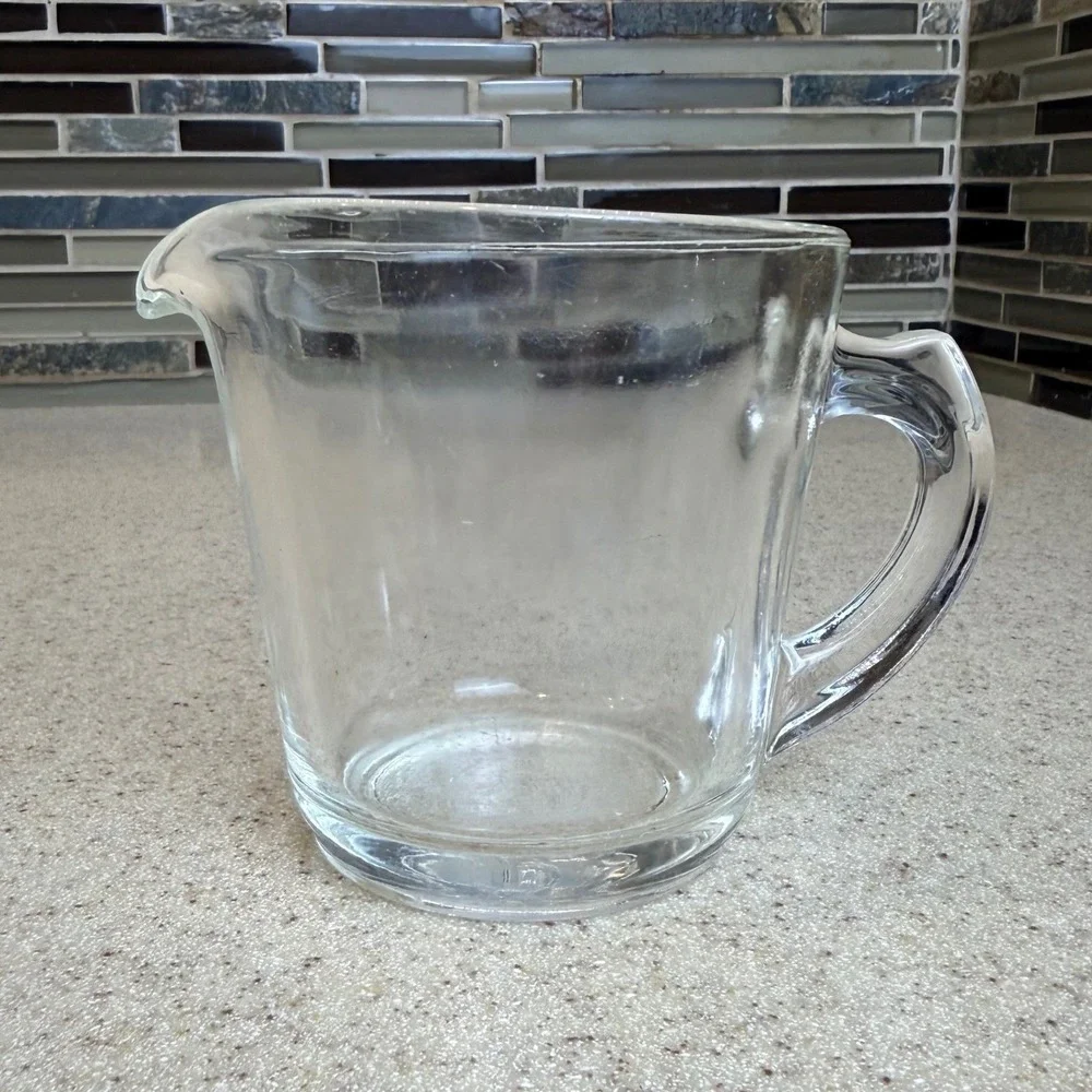 Vintage Pyrex #508 Clear Glass Measuring Cup D-Handle w/ spout 8oz Retro Kitchen